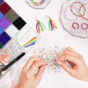 Redtwo 8000pcs 3mm Glass Seed Beads for Bracelet Making Kit, Small Beads Friendship Jewelry Making Kit, Tiny Waist Beads Kit with Letter Beads and Elastic String, DIY Art Craft Girls Gifts.