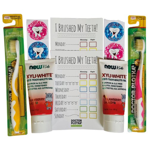 MOUTHWATCHERS Dr Plotkas Extra Soft Kids Toothbrush, Manual Flossing Toothbrushes Gift Set, Ultra Clean Toothbrush, 2 Childrens Toothbrushes