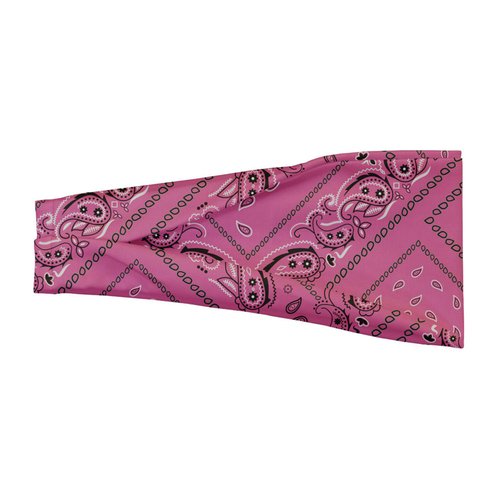 SAE99 Paisley Print Headband, Head Wrap, Stretchy Headband, Sport Yoga Headband Fits All (Pink)