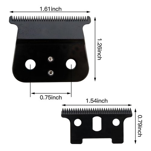 Zafina-UP Upgraded Replacement Blade for Andis T Outliners Trimmer, for Gtx Trimmer, for Hair Clippers Model #04710/04521, (Black, 2 Pack)