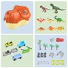 Dinosaur Toys, Military Dinosaurs Toy Figures with Weapons & Fences, 49PCS Dinosaur Toys for Kids 3-5, Army Vehicles Jurassic Dinosaur Park Toddler Dinosaur Figures w/ Storage Head & Play Mat