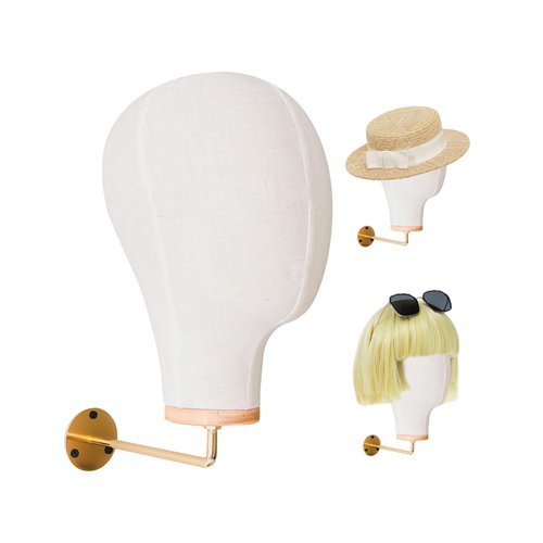CHADWICK Mannequin Head Wall Mount, Hanging Wig Stand for Wigs, Hats, Lash Mannequin Head, Hat Display Stand, Wig Holder for Multiple Wigs, Wig Storage Hanger, Cowboy Hat Rack (Unpinnable)