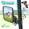 10L0L Golf Cart Mirror No Drilling Side Mirrors Universal for Club Car, EZGO,Yamaha, Folding Side Rear View Mirrors Adjustable 180 Degree HD Glass