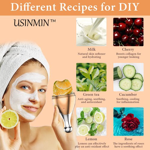 USINMIN Ice Face Roller,Ice Roller for Face and Eye Beauty Ice Facial Rollers Mold Facial Icing Massage Puffiness Relief Skin Care Tools for Brighten Lubricate Shrink Pores Remove Fine Lines