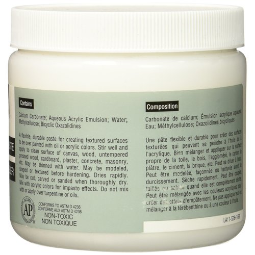 Grumbacher Hyplar Modeling Paste Artists' Acrylic & Oil Paint Medium, 16 oz. Jar, Package may vary