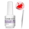SAVILAND Liquid Latex for Nails, 15ML Latex Nail Polish Barrier Peel Off - Latex Tape Peel Off for Nails Cuticle Guard Skin Barrier Protector Nail Latex with Tweezers for Home DIY Nail Art Salon
