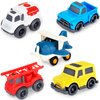 Playkidiz 5 Pack Toddler Car Toys Playset - Toy Cars, Including Airplane, Fire Truck, Ambulance, Pick Up Truck and Jeep, Ideal Car Set Gift for Ages 3-5 (Colors May Vary)