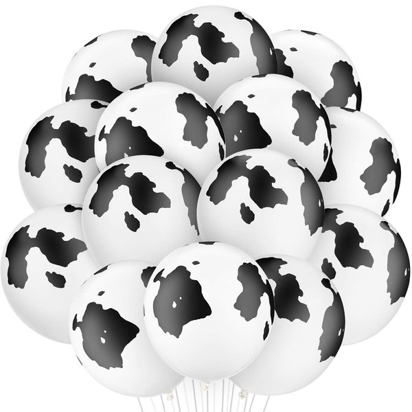 Gejoy Cow Balloons Latex Balloons Funny Print Cow Balloons for Birthday Party Supplies Decorations (48 Pieces)