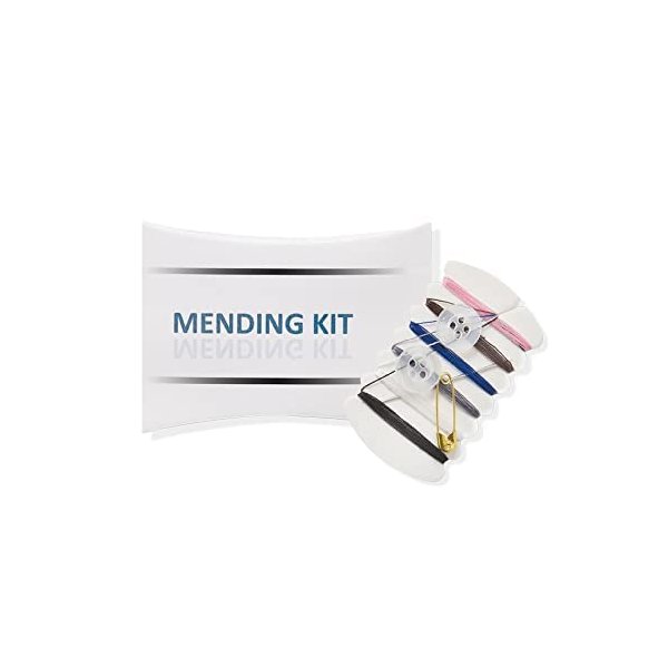 World Amenities Bulk Mending Kit |50 Count | Kit Includes 6 Colored Threads (Black, White, Grey, Navy, Brown, Pink), 1 Needle, 2 Buttons and 1 Safety pin| Individually Boxed Guest Hotel Amenities