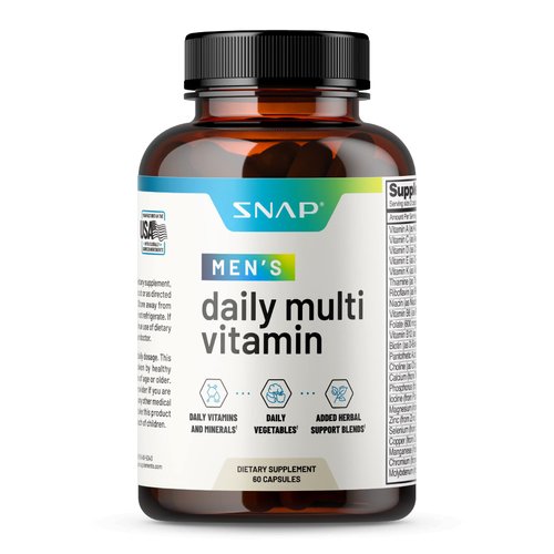 Snap Supplements Men&#39;s Multivitamins - Daily Vitamins &amp; Minerals for Men - Vitamin D, B12, Zinc, ...