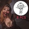 Lady Moth Temporary Tattoos 8 PCS Front Head Sticker Tattoo Stickers Cosplay Accessory