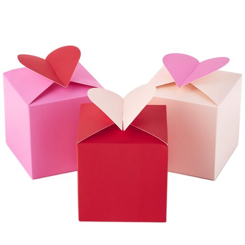 Hallmark 5JVG1928 Paper Wonder 3" Small Valentines Gift Boxes (Pack of 3; Hearts in Pink, Purple and Red)