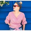 TOBATOBA Denim Wide No-Slip Fashion Boho Turban Elastic Headbands - Blue Jean Knotted Top Knot Headbands for Women and Girls