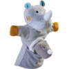 HABA Rhino Hand Puppet with Baby Calf Finger Puppet