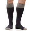 VIM & VIGR Cotton 15-20 mmHg Graduated Compression Socks for Women & Men (Heathered Grey & Dark Grey, Small/Medium Wide Calf (4))