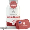LongLifeNutri Quercetin 500mg with Bromelain 100mg 120 Vegetarian Capsules | Natural Antioxidant Supplement | Relief Complex | Dihydrate Pure Powder Extract Cap 500 mg Plus