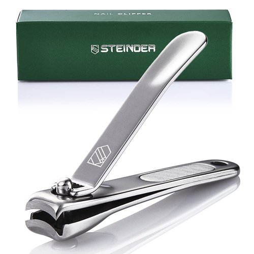 STEINDER Easy Nail Clippers Full Metal Premium (Small Size) Gift for Mom Holiday Gift Finger Clipper for Senior for Nail Clippers Nail Clippers for Men (Fingernail Cliiper-Nail Catcher)