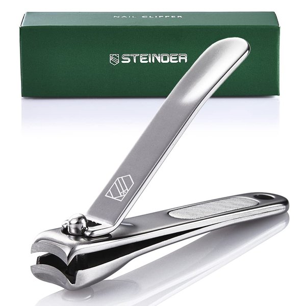 STEINDER Easy Nail Clippers Full Metal Premium (Small Size) Gift for Mom Holiday Gift Finger Clipper for Senior for Nail Clippers Nail Clippers for Men (Fingernail Cliiper-Nail Catcher)