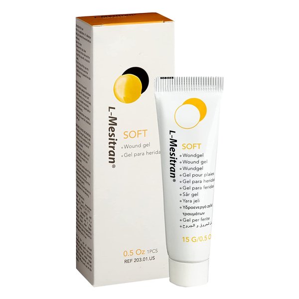 Soft Honey Wound Gel by L-Mesitran Hypoallergenic Medical Grade Ointment with Burn, Soothing - Medical Grade Ingredients for Adults & Elderly 0.5 oz.