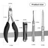 Nail Clippers Set 4Pcs Ingrown Toenail Nail File, Nail Cutter Surgical Stainless Steel Treatment Thick Nail Clipper, Fingernail Clipper for Men Seniors Skin Remover Metal Tin Box Suitable for Gifts
