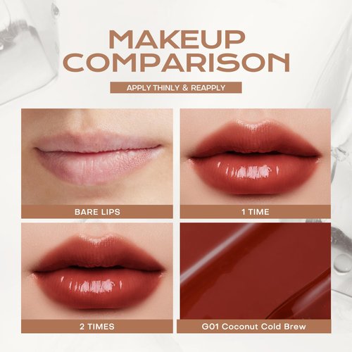 Mistine Lip Gloss Thai latte Long Lasting Lip Glaze Non-sticky Lip Tint Gloss with 1% Peptide Glossy Finish L04 Mango Sherbet 0.1 fl oz 1 Count