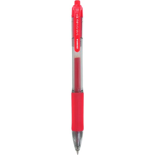 Zebra Pen Sarasa Dry X20 Retractable Gel Pen, Bold Point, 1.0mm, Red Ink, 12-Pack