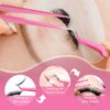 6 Pcs Lash Tweezers Eyelash Extension Tweezers, Stainless Steel Straight Tip Tweezers Curved Tip Tweezers Individual Volume Eyelash Tweezers Isolation Tweezers False Lash Application Tools (Pink)