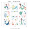 Cheerland Mermaid Temporary Tattoo Stickers for Under The Sea Mermaid Birthday Party and Sea Themed Celebrations Beach Picnic Baby Shower Girls Removable Tattoos Party Supplies Decoration 108 pcs