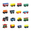 Wondertoys 16 Piece Magnetic Wooden Train Set for Toddlers - Includes Storage Bag and Track Accessories