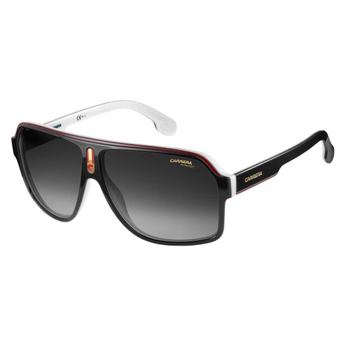 Carrera CA1001/S 080S/9O 62M Black White/Dark Gray Gradient Plastic Aviator Sunglasses For Men For Women + BUNDLE with Designer iWear Eyewear Kit
