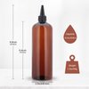 Cosywell Applicator Bottle for Hair Squeeze Bottle 2 Pack 16 Ounce Oil Bottles for Hair Dye Bottle with Cap PET Plastic Refillable Bottles Brown