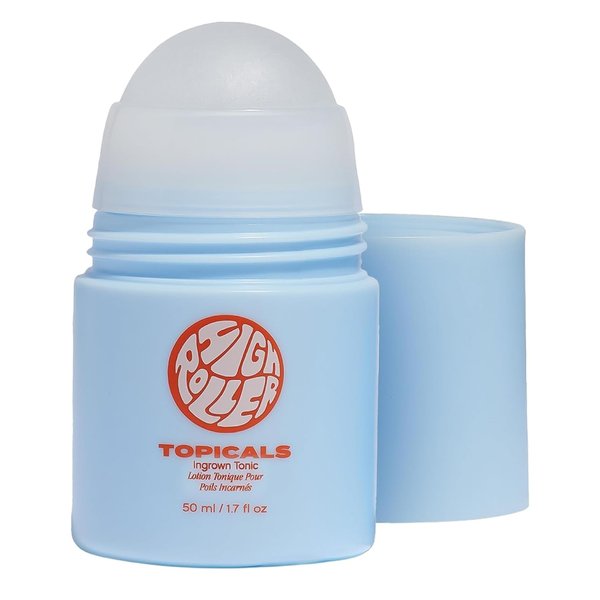 Topicals High Roller Ingrown Hair Serum | Roll-on Tonic to Soothe and Calm Irritated Skin on Face, Armpits and Bikini Areas | Contains Salicylic and Glycolic Acid | Vegan and Cruelty-Free (1.7 Fl Oz)