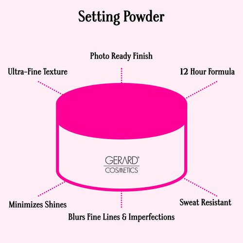 Slay the Bake Blurring Powder by Gerard Cosmetics | Soft Matte Pink Setting Powder | Minimizes Fine Lines for Mature Skin | Talc Free, Cruelty Free, Vegan (0.65 oz)
