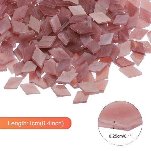 MECCANIXITY 200g Mosaic Tiles Rhombus Shape Glass Mosaic Tiles Stained Mosaic Glass Pieces for Home Decoration Art Crafts DIY Projects Light Purple