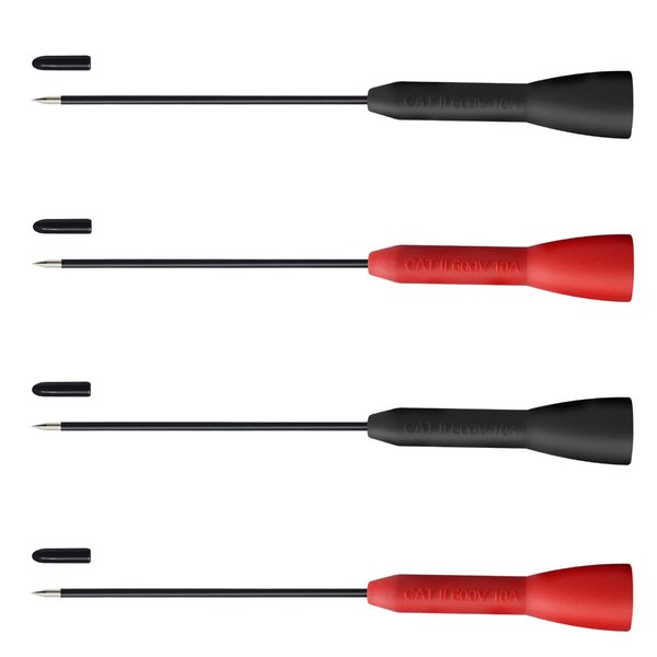 4 Pack 2mm Extended Needle Test Probes, 600V/10A Non-Destructive Multimeter Test Probe for Fluke Leads tl71 tl75