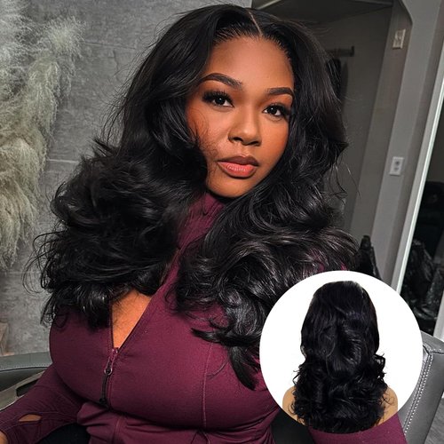 Aimery Bob Wig Human Hair Lace Front Wigs Pre Plucked HD Transparent Short Bob Lace Front Wigs Human Hair Brazilian Body Loose Wave Wear and Go Human Hair Wig (16Inch)