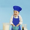 SUNLAND Kids Apron and Hat Set Children Chef Apron for Cooking Baking Painting (Royal Blue, M)