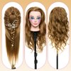 Neverland Beauty Mannequin Head with 50% Real Human Hair, 24 Inch Makeup Hairdressing Training Head Braiding Mannequin Head Manikin Styling Head Cosmetology Practice Doll Head with False Eyelashes #27