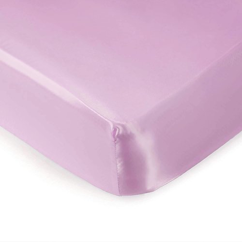 Pro Goleem Satin Soft Crib Sheet Great for Baby with Sensitive Hair Silky Baby Mattress Sheet Pink 52’’x28’’x8’’ Fitted Sheet for Girls