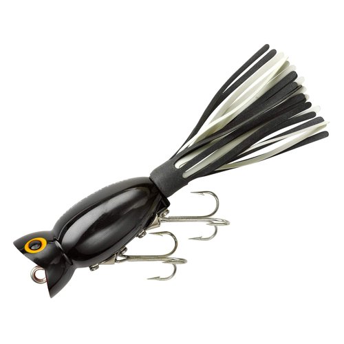 Arbogast Hula Popper Topwater Fishing Lure, Black, G760 (2 in, 3/8 oz)