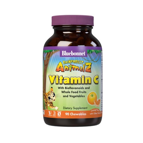 Bluebonnet Nutrition Rainforest Animalz Vitamin C Animal Shape Chewable Tablets, 250mg of Vitamin...
