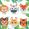 UROINEPA 60PCS Safari Jungle Wild Animal Party Supplies Disposable jungle zoo animal Shaped Paper Plates for Birthday Party, Baby Shower and jungle safari theme party decorations