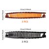 WILLBOND 6 Pieces Banana Hair Clip Clincher Combs Clip Fishtail Fish Shape Hair Clip Ponytail Banana Clip Accessory for Women Hair(Black, Brown)