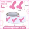 500 Pieces Funny Tanning Stickers for Body Self Adhesive Tanning Bed Stickers Tanning Sunbathing Stickers Body Stickers, 1.48 x 1 Inches