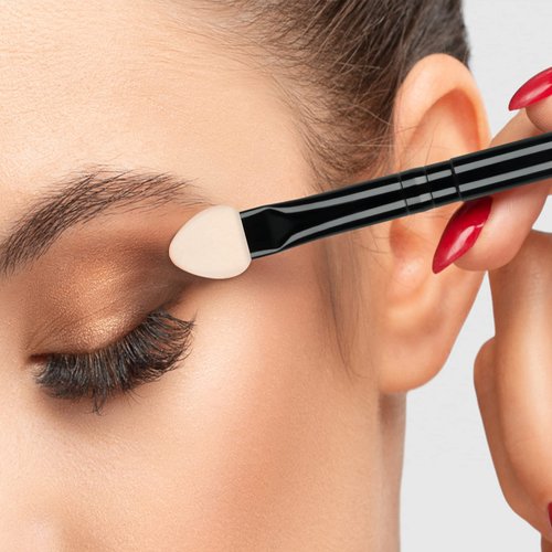 UorPoto Foam Eyeshadow Applicators Double Sided Sponge Tip Reusable，20Pcs Professional Organic Long Handle Washable Makeup Eye Shadow Brush Set