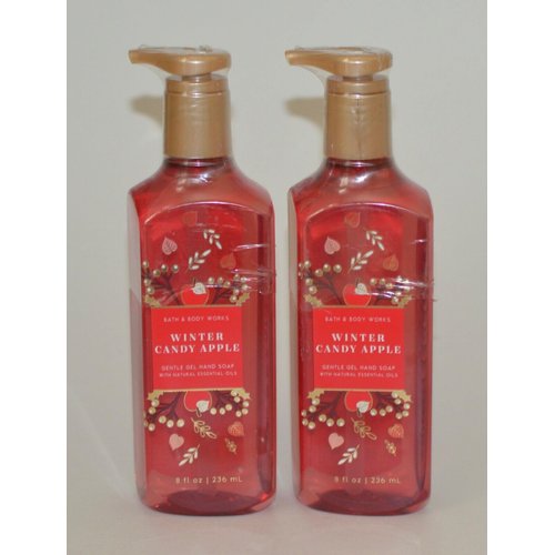 2 WINTER CANDY APPLE GENTLE GEL HAND SOAP bath body WASH 8 OZ PUMP
