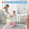 UNEEDE Bath Toy Organizer,4.15 Gallons Bathtub Toy Storage Organizer,Quick Access Bath Toy Holder For Bathtub,Baby Organizer And Storage,Quick Dry Baby Bath Toy Storage For Tub,Mesh Shower Caddy(Pink)
