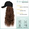 Lansigreen Hat Wig for Women Baseball Cap with Hair Extensions Adjustable Hat Attached 24" Long Wavy Hairpieces Synthetic Wig Light Brown