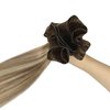 Full Shine Sew in Hand Tied Weft Hair Extensions 60 Gram Real Human Hair Weft Balayage Hair Extensions Silky #3/8/22 Brown to Light Blonde Mix Walnut Brown 24 Inch