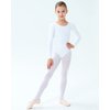 Finihen Girls Leotard Basic Long Sleeve Ballet Dance Leotard White 2-4yrs